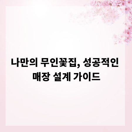 나만의 무인꽃집, 성공적인 매장 설계 가이드