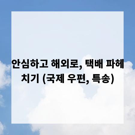 안심하고 해외로, 택배 파헤치기 (국제 우편, 특송)