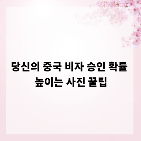 당신의 중국 비자 승인 확률 높이는 사진 꿀팁