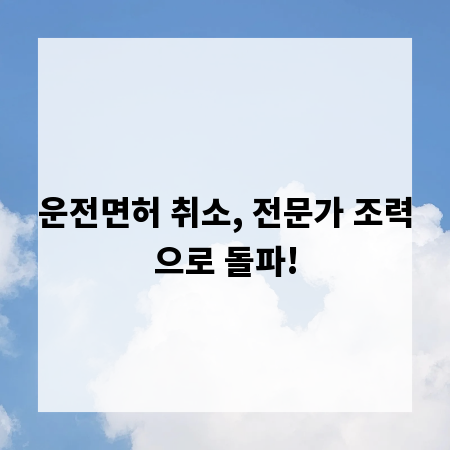 운전면허 취소, 전문가 조력으로 돌파!