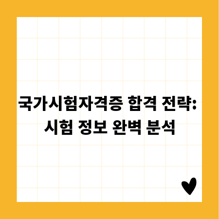 국가시험자격증 합격 전략: 시험 정보 완벽 분석