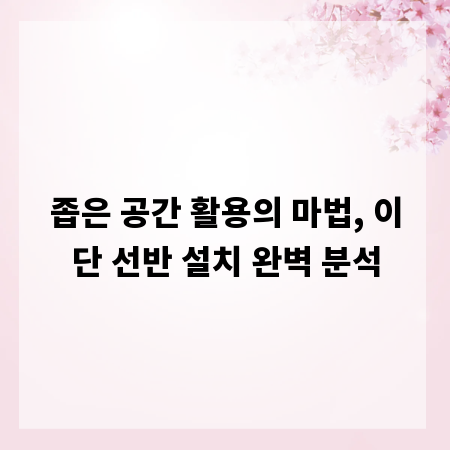 좁은 공간 활용의 마법, 이단 선반 설치 완벽 분석