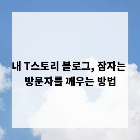 내 T스토리 블로그, 잠자는 방문자를 깨우는 방법