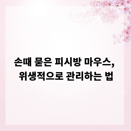 손때 묻은 피시방 마우스, 위생적으로 관리하는 법